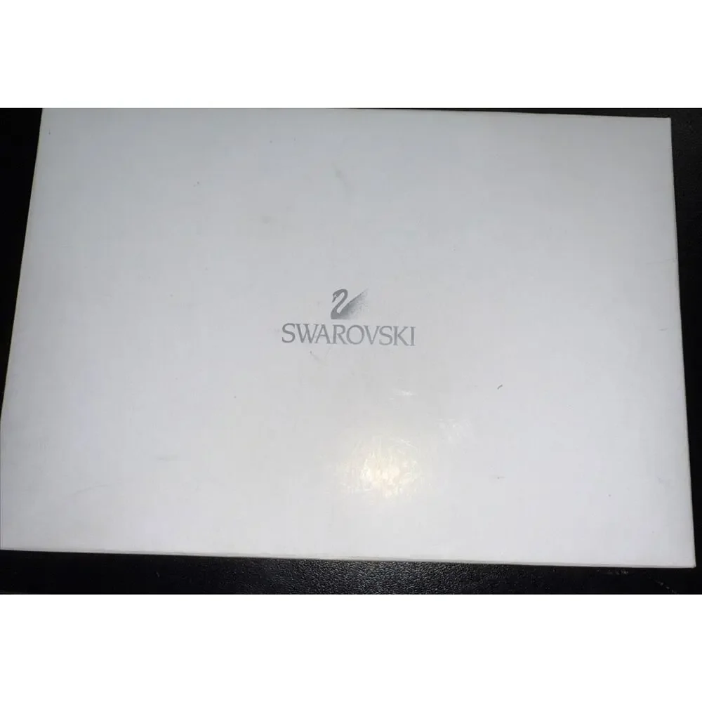 SWAROVSKI Leather Luggage Tags Set of 2 (Gray & Pink) with Box